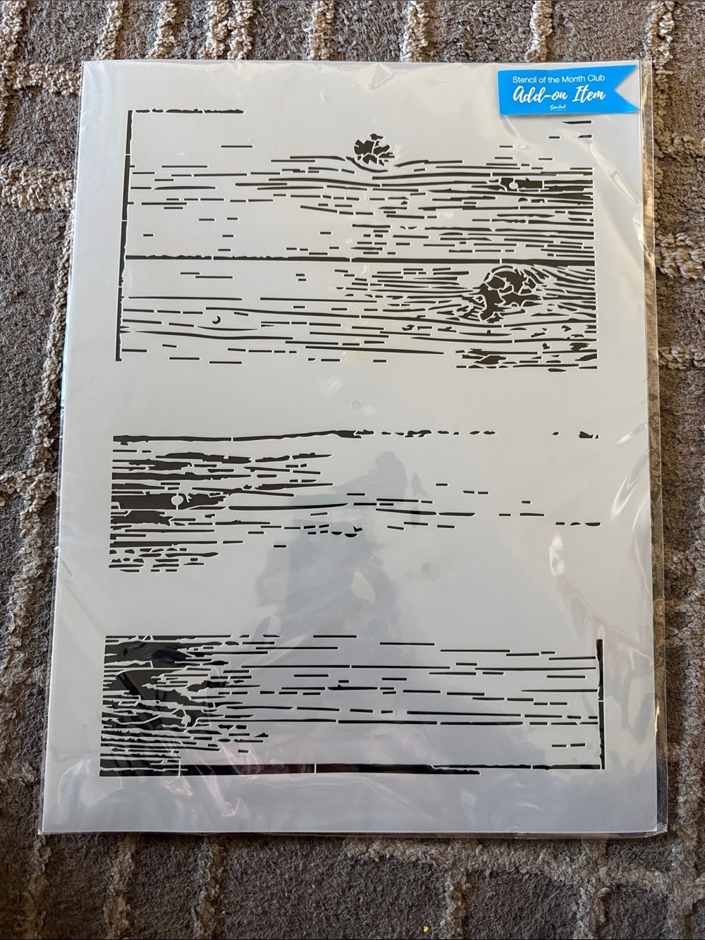 — White Wood Grain Stencil 12x16 size Large New